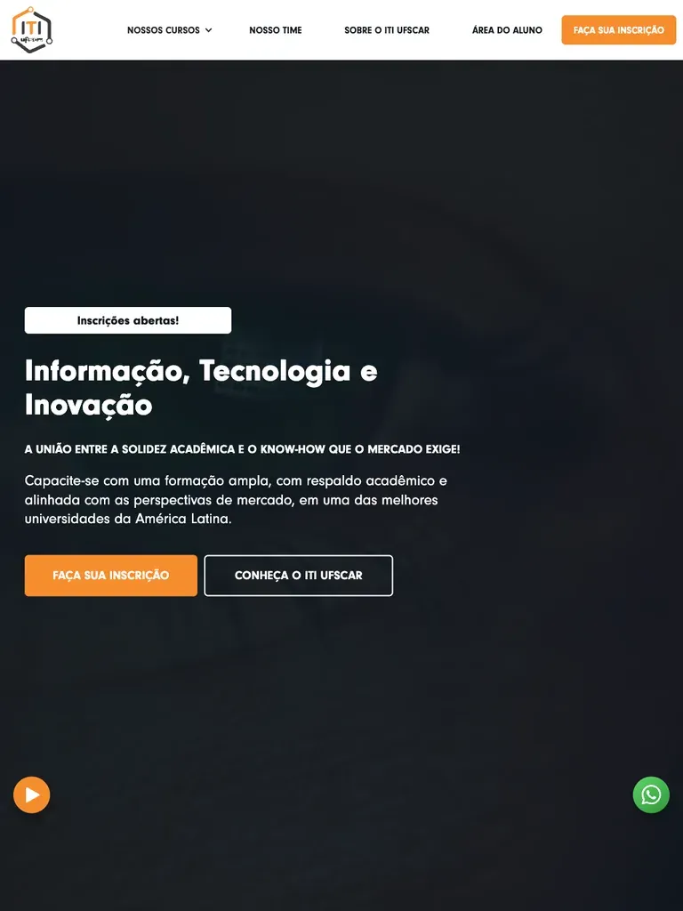 Site responsivo em tablet